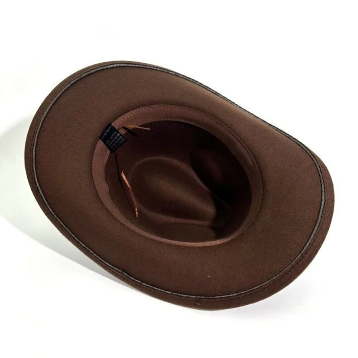 Sombrero vaquero de estilo western para hombre con ala ancha y cinturón metálico - image 4