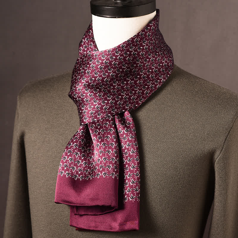 Pañuelo largo de seda pura de estilo étnico retro para hombre - Estilo n.° 9 - image 8