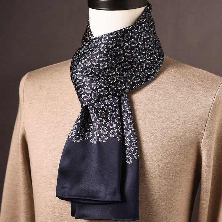 Pañuelo largo de seda pura de estilo étnico retro para hombre - Estilo n.º 1 - image 0