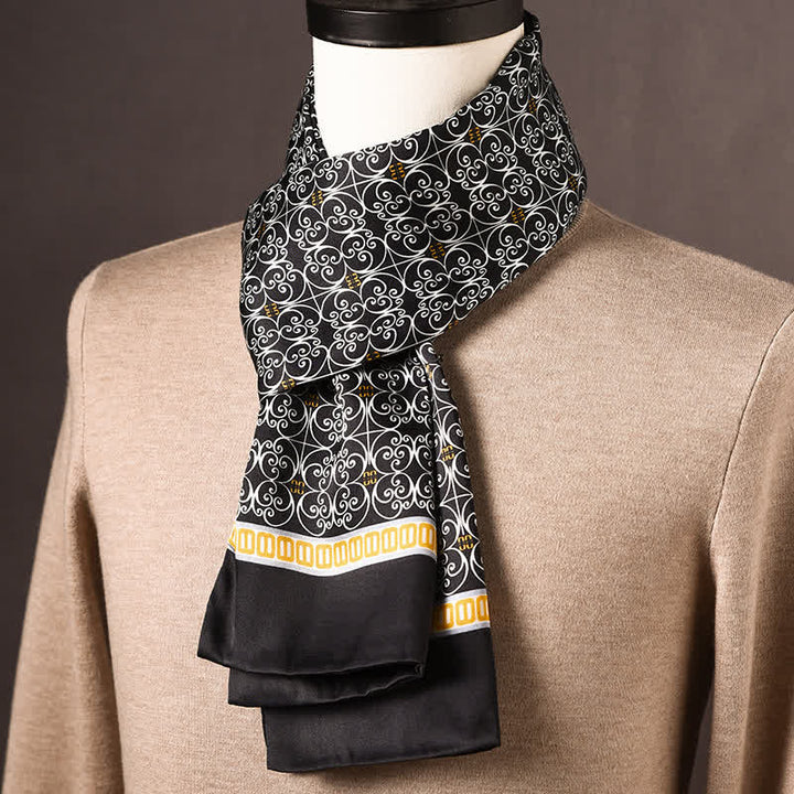 Pañuelo largo de seda pura de estilo étnico retro para hombre - Estilo n.° 7 - image 6