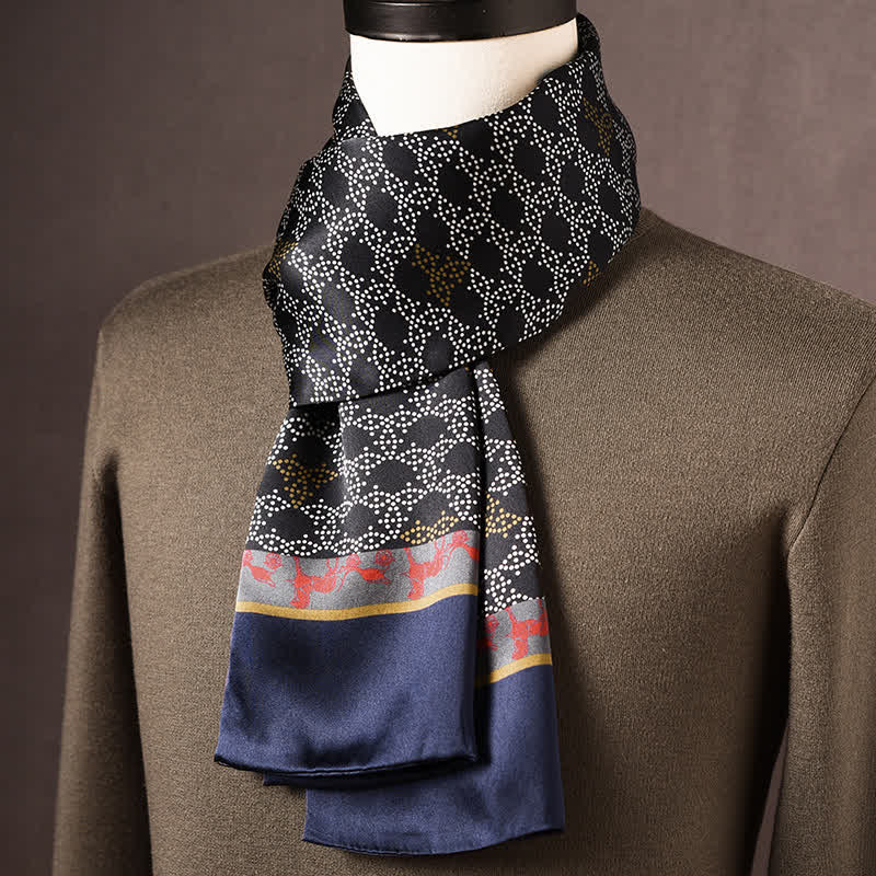 Pañuelo largo de seda pura de estilo étnico retro para hombre - Estilo n.° 8 - image 7