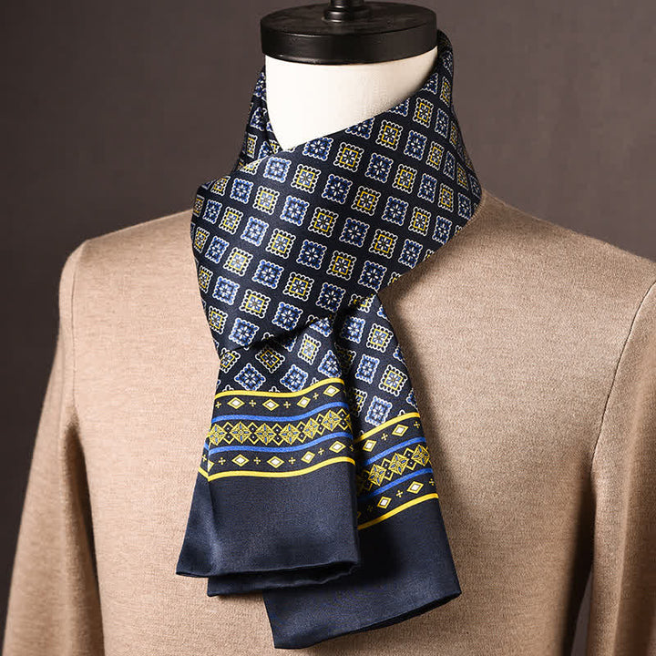 Pañuelo largo de seda pura de estilo étnico retro para hombre - Estilo n.° 21 - image 20