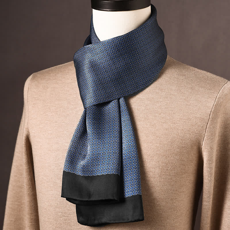 Pañuelo largo de seda pura de estilo étnico retro para hombre - Estilo n.° 3 - image 2