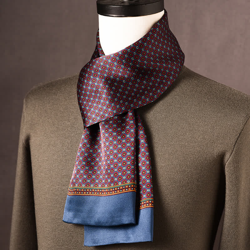 Pañuelo largo de seda pura de estilo étnico retro para hombre - Estilo n.° 2 - image 1