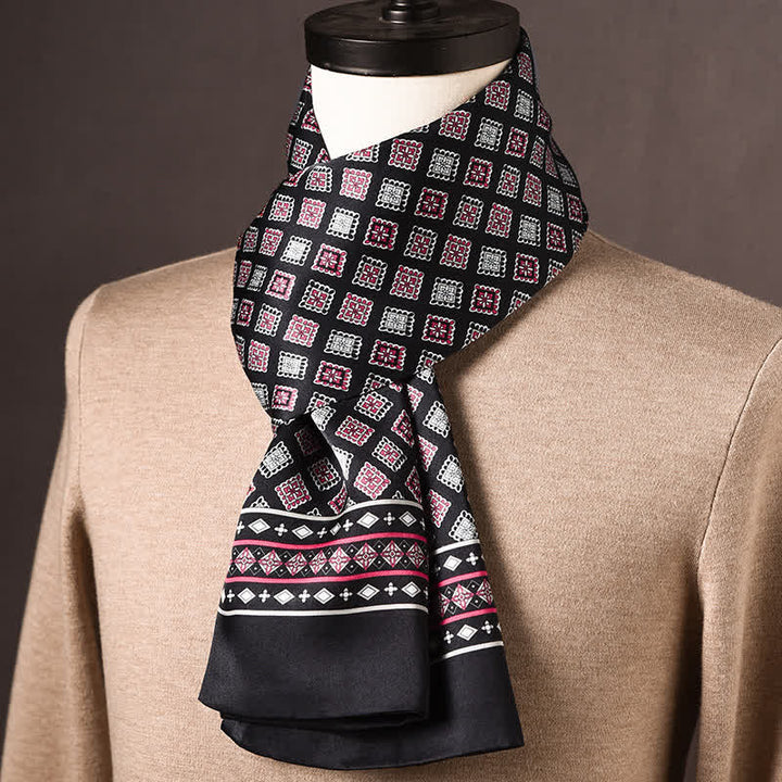 Pañuelo largo de seda pura de estilo étnico retro para hombre - Estilo n.° 22 - image 21