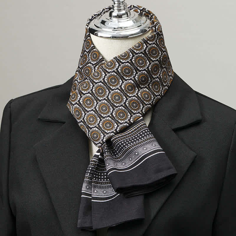 Bufanda larga elegante de negocios para hombre con estampado geométrico - Estilo n.º 1 - image 0