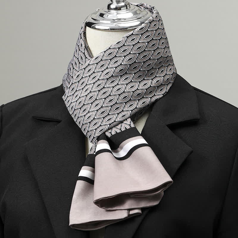 Bufanda larga elegante de negocios para hombre con estampado geométrico - Estilo n.° 3 - image 2
