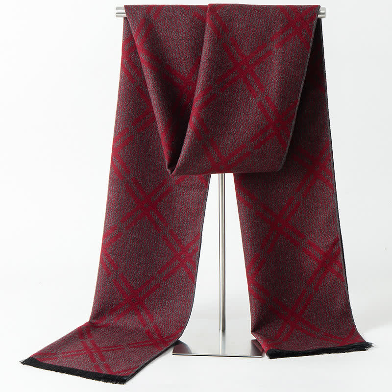 Bufanda larga y cálida para hombre con estampado de cuadros estilo británico - Estilo n.º 11 - image 13