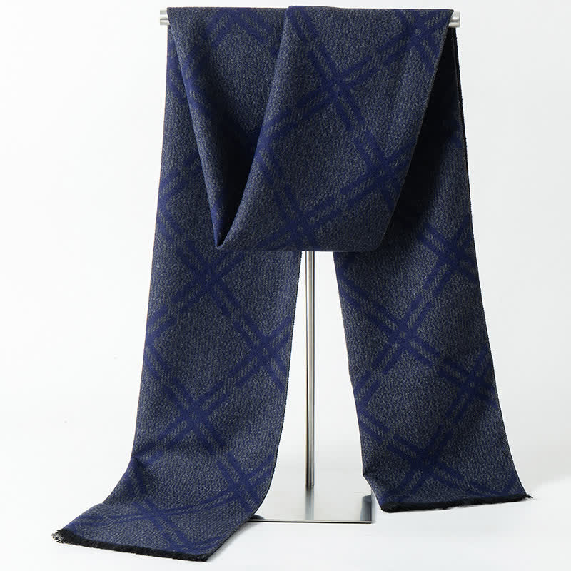 Bufanda larga y cálida para hombre con estampado de cuadros estilo británico - Estilo n.° 10 - image 12