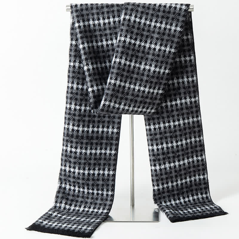 Bufanda larga y cálida para hombre con estampado de cuadros estilo británico - Estilo n.° 5 - image 7
