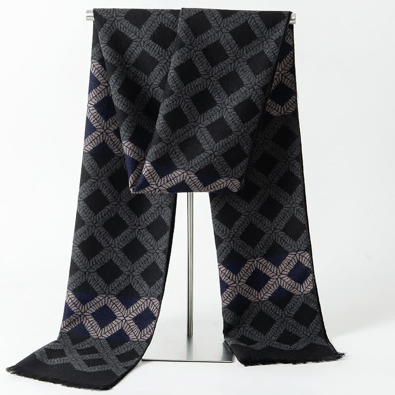 Bufanda larga y cálida para hombre con estampado de cuadros estilo británico - Estilo n.° 3 - image 4