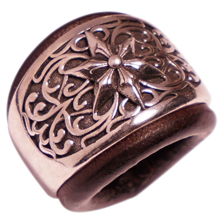 Pañuelo de bolsillo con estampado de anacardos y botón redondo hexagrama - image 2