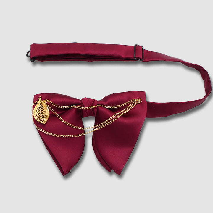 Pajarita extragrande con punta y decoración de hoja de oro, con cadena. - image 2