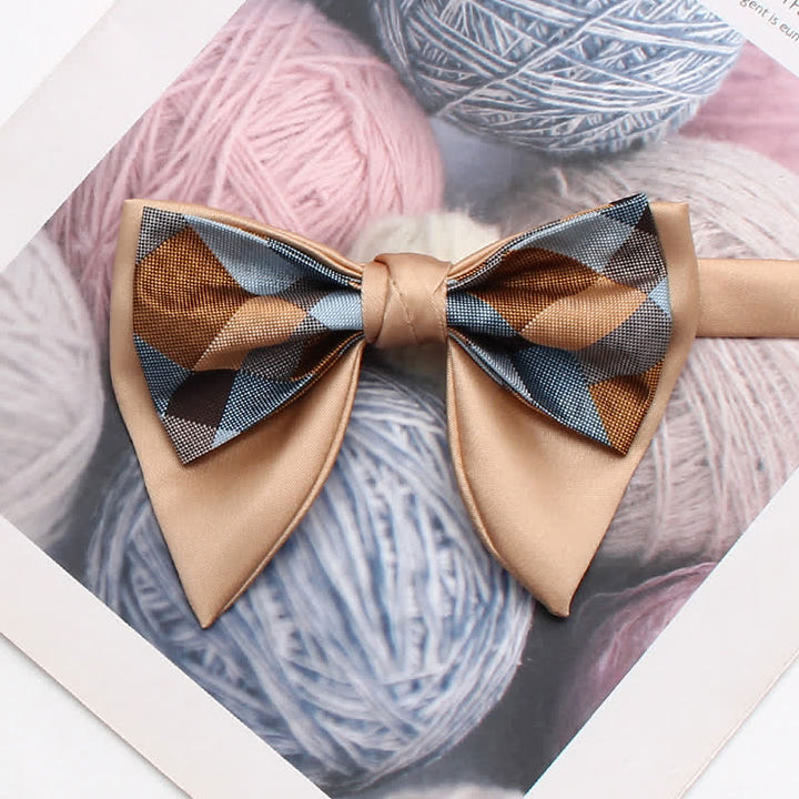 Pajarita de doble capa extragrande con estampado retro y punta fina - Estilo n.° 2 - image 3