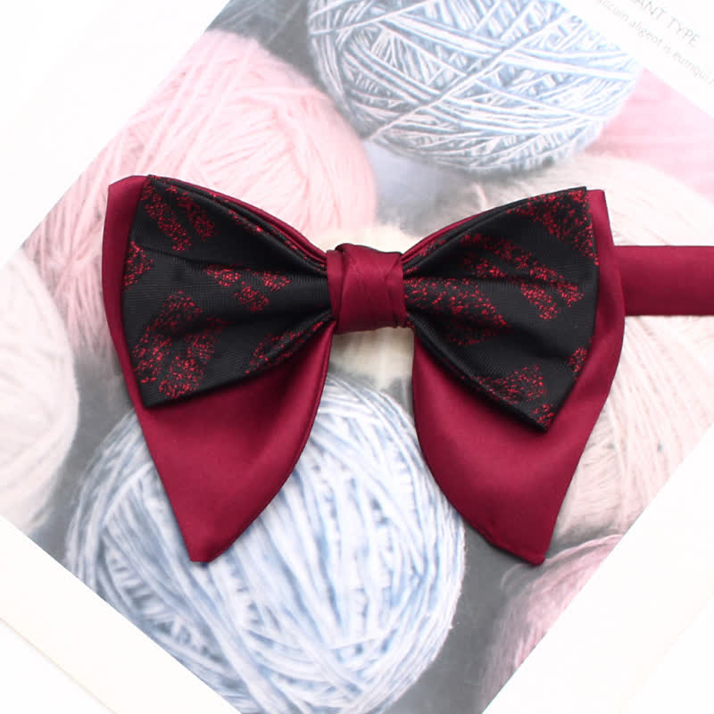 Pajarita de doble capa extragrande con estampado retro y punta fina - Estilo n.° 4 - image 5