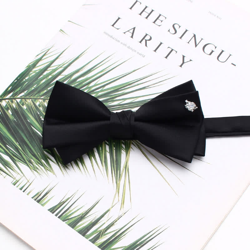 Pajarita negra de doble capa con elegantes detalles metálicos - Estilo n.° 8 - image 11