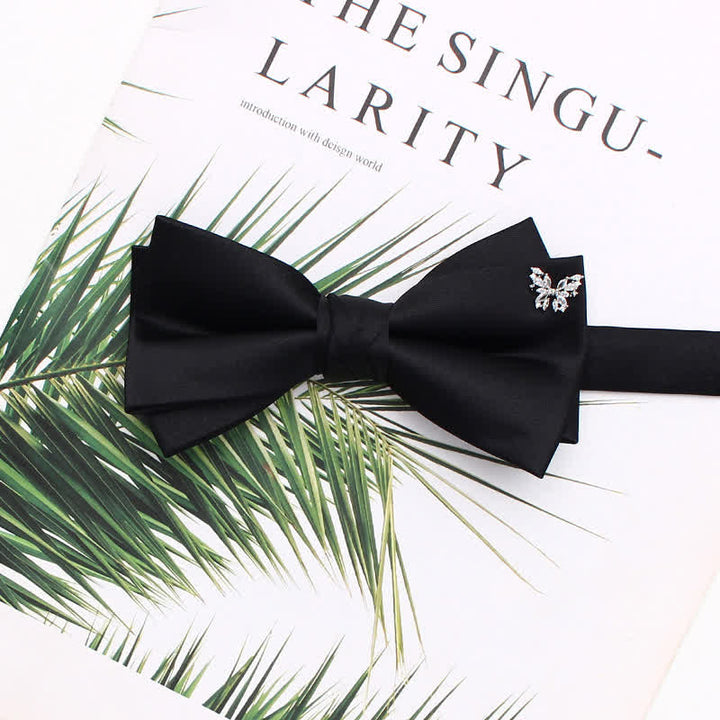 Pajarita negra de doble capa con elegantes detalles metálicos - Estilo n.° 2 - image 5