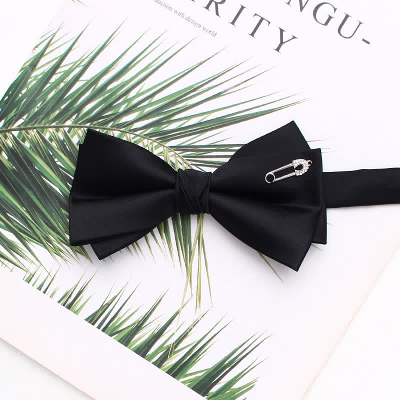 Pajarita negra de doble capa con elegantes detalles metálicos - Estilo n.° 14 - image 17