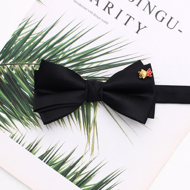 Pajarita negra de doble capa con elegantes detalles metálicos - Estilo n.º 11 - image 14