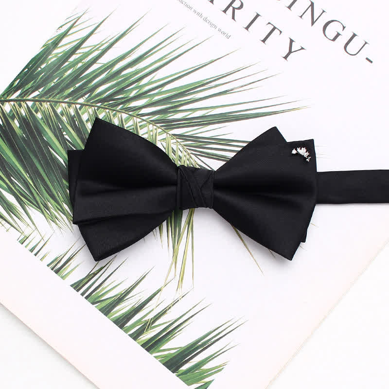 Pajarita negra de doble capa con elegantes detalles metálicos - Estilo n.° 6 - image 9