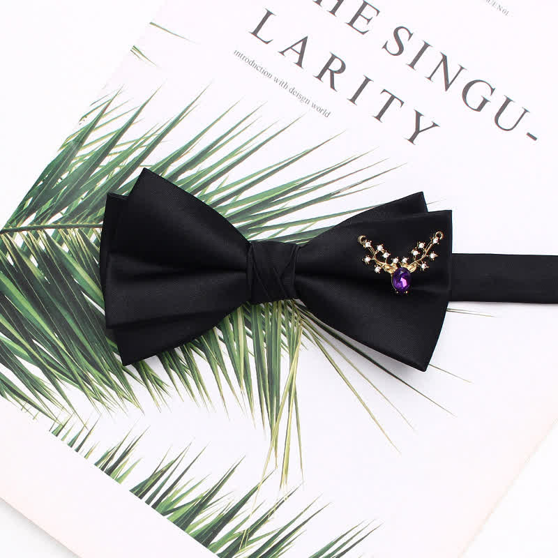 Pajarita negra de doble capa con elegantes detalles metálicos - Estilo n.° 12 - image 15