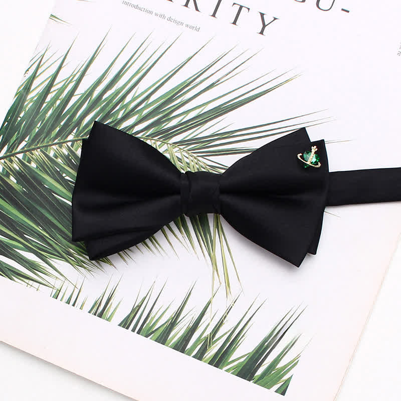 Pajarita negra de doble capa con elegantes detalles metálicos - Estilo n.° 5 - image 8