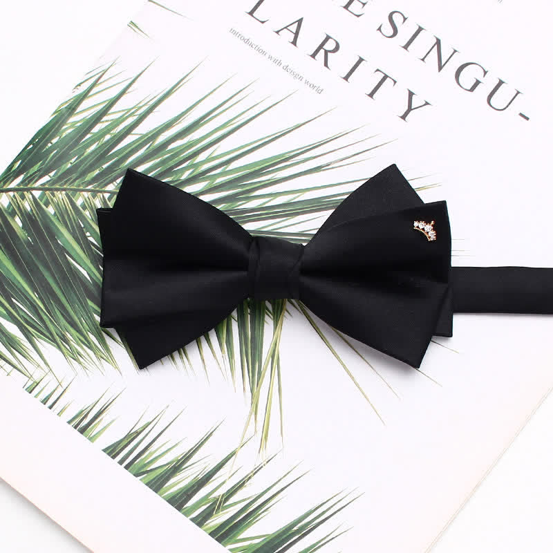 Pajarita negra de doble capa con elegantes detalles metálicos - Estilo n.° 7 - image 10