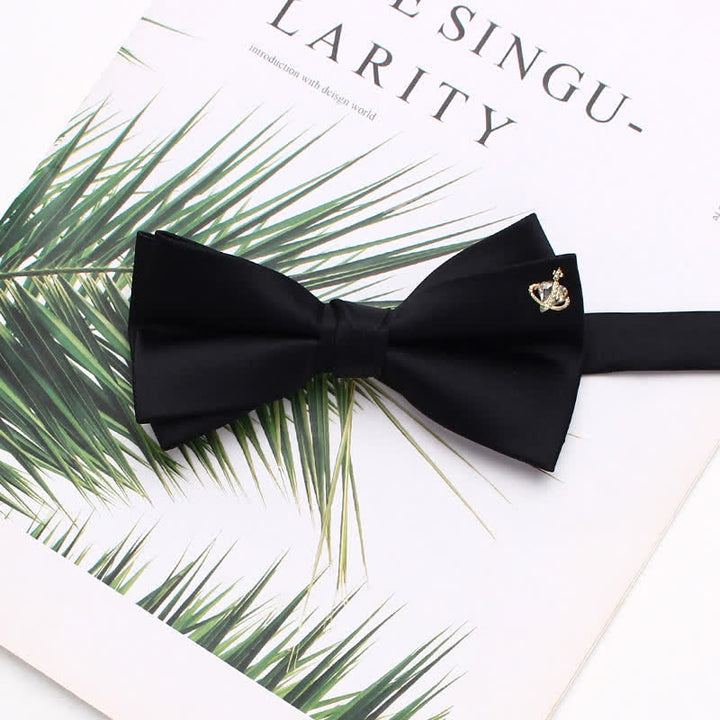 Pajarita negra de doble capa con elegantes detalles metálicos - Estilo n.° 4 - image 7