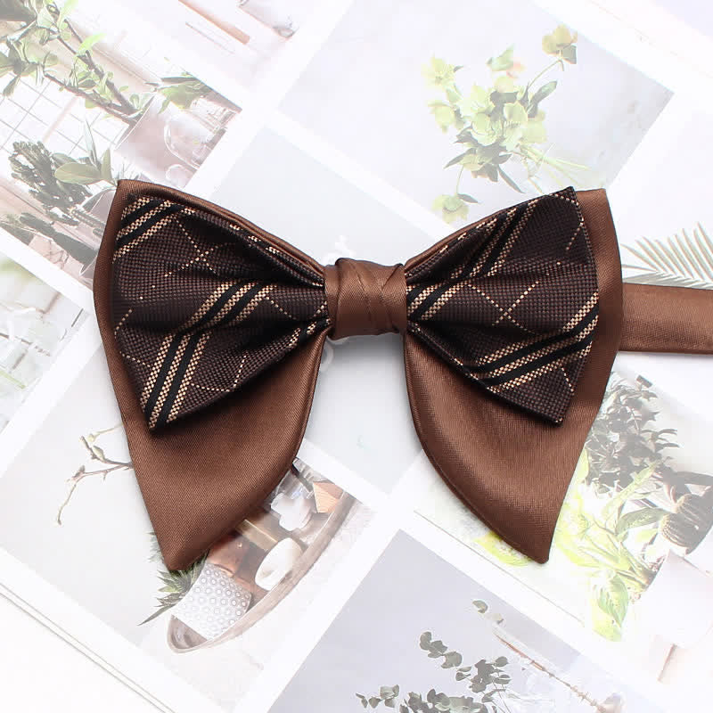 Pajarita de doble capa extragrande con punta, estilo formal a cuadros y rayas - Estilo n.º 19 - image 24