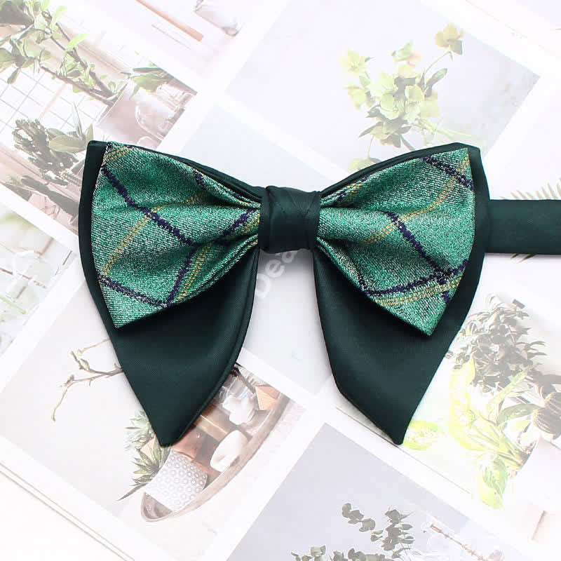 Pajarita de doble capa extragrande con punta, estilo formal a cuadros y rayas - Estilo n.° 6 - image 11