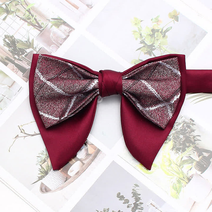 Pajarita de doble capa extragrande con punta, estilo formal a cuadros y rayas - Estilo n.° 5 - image 10