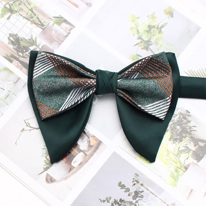 Pajarita de doble capa extragrande con punta, estilo formal a cuadros y rayas - Estilo n.° 3 - image 8