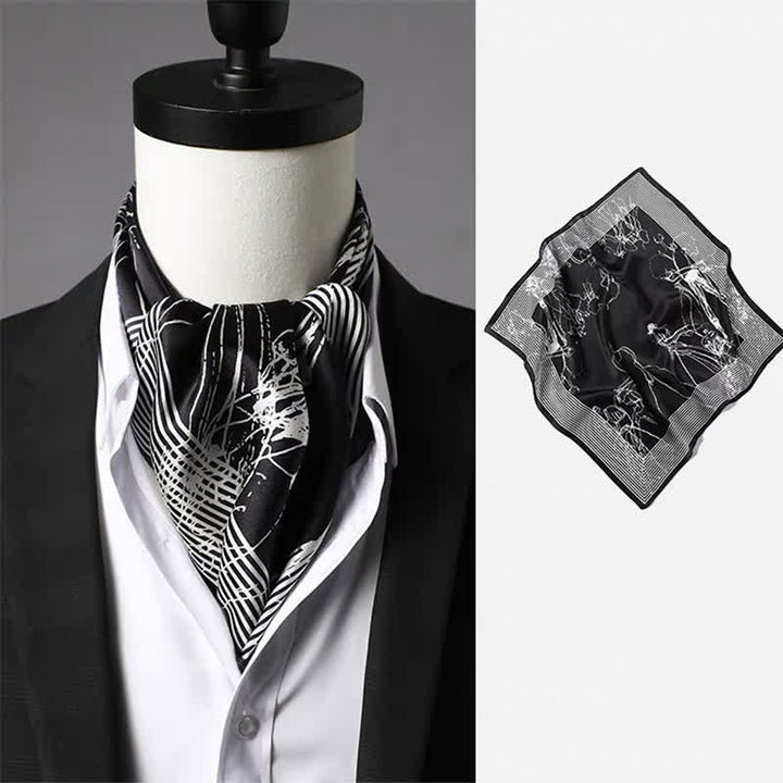 Pañuelo cuadrado vintage para hombre con estampado geométrico de cachemir - Estilo n.° 3 - image 2