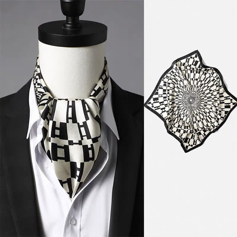 Pañuelo cuadrado vintage para hombre con estampado geométrico de cachemir - Estilo n.° 4 - image 3