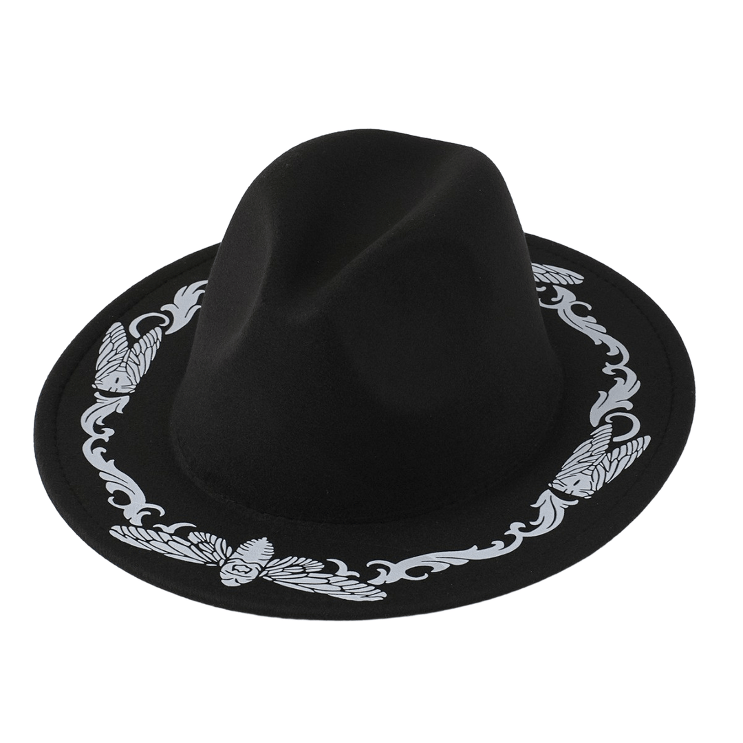 Sombrero vaquero negro de mariposa cigarra exquisita para hombre - Negro - M (22"-22 7/8") - image 0