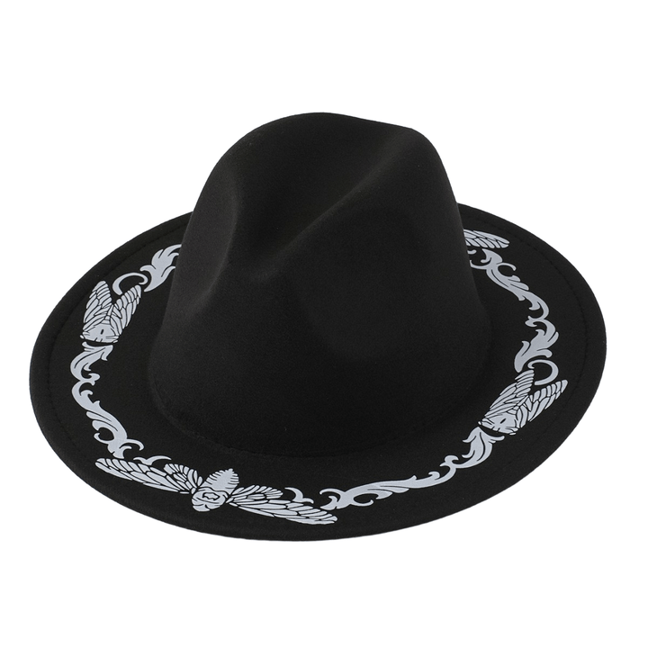 Sombrero vaquero negro de mariposa cigarra exquisita para hombre - Negro - M (22"-22 7/8") - image 0