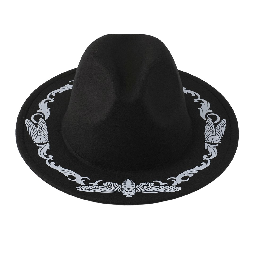 Sombrero vaquero negro de mariposa cigarra exquisita para hombre - image 1