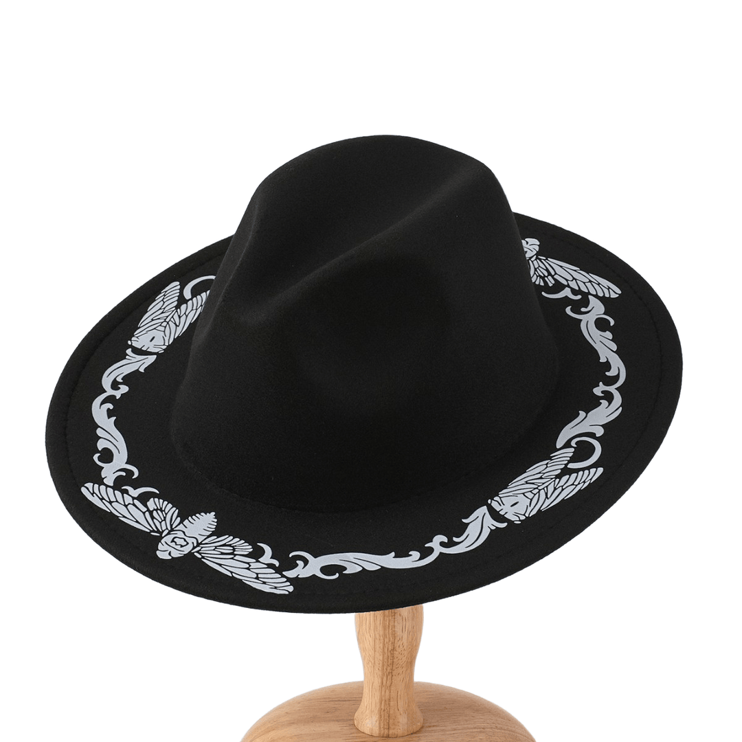 Sombrero vaquero negro de mariposa cigarra exquisita para hombre - image 3