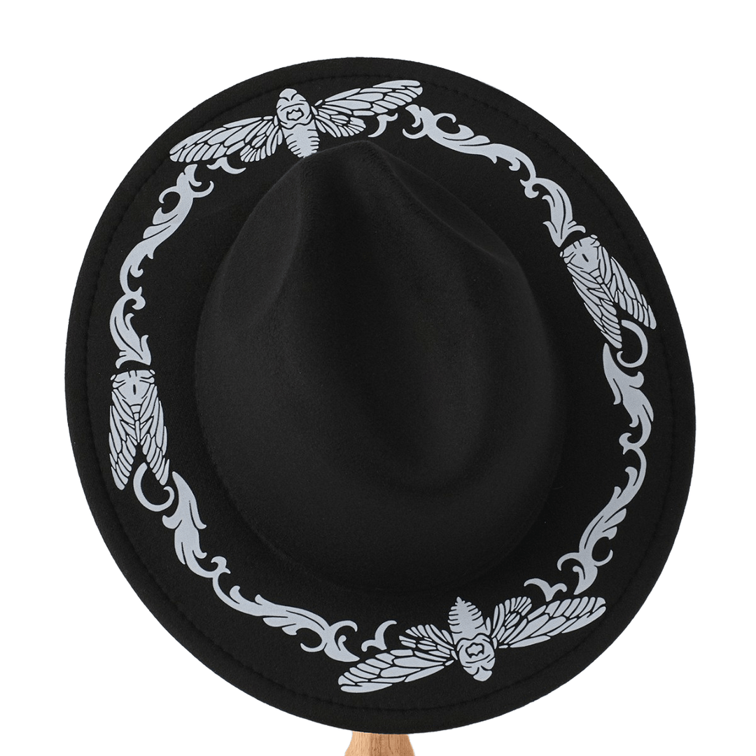 Sombrero vaquero negro de mariposa cigarra exquisita para hombre - image 2