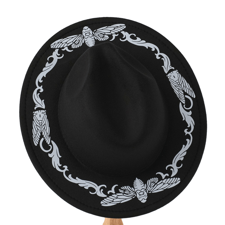 Sombrero vaquero negro de mariposa cigarra exquisita para hombre - image 2