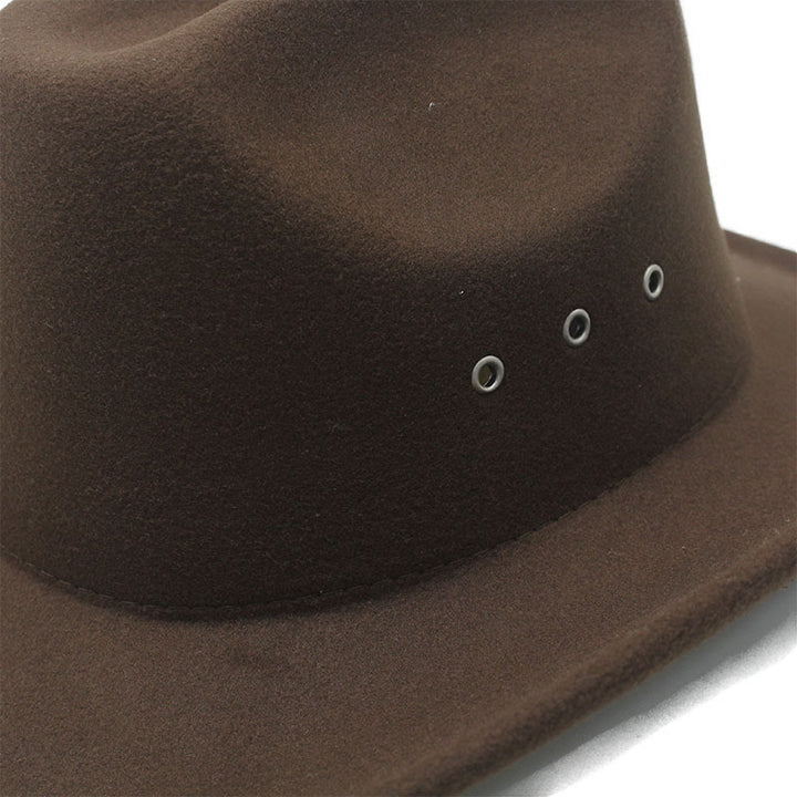 Sombrero vaquero de hombre con cinturón y ala con disco estampado plateado - image 3