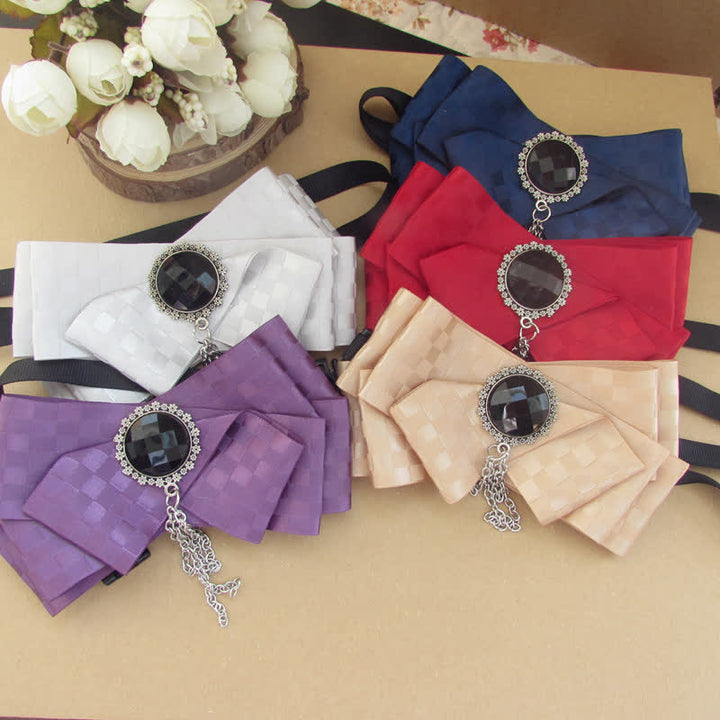 Juego de 2 pajaritas con alfileres y estampado de cuadros - image 1