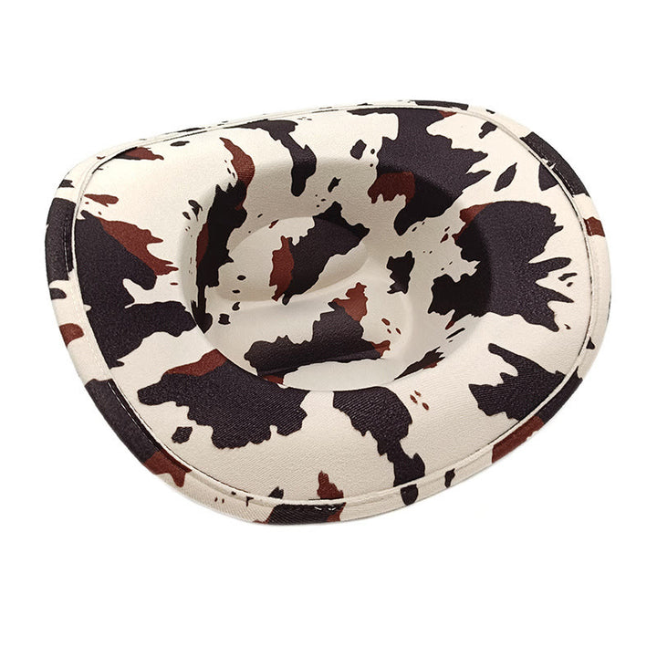 Sombrero vaquero con cinturón de toro de cuernos largos plateado para hombre, estampado de vaca - image 4