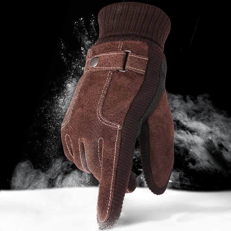 Guantes de invierno ajustables para hombre, de forro polar, cálidos y cómodos para actividades al aire libre. - image 3
