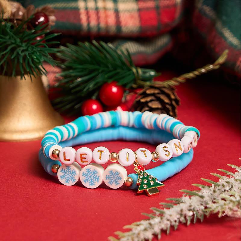 6 pulseras navideñas de copos de nieve con tarjeta de felicitación - image 5
