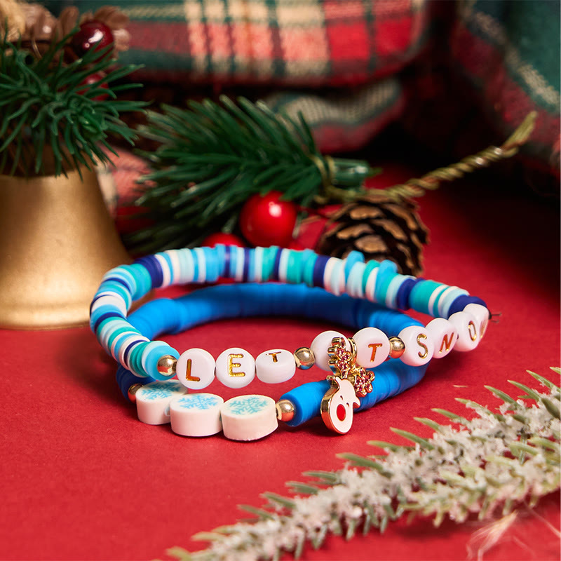 6 pulseras navideñas de copos de nieve con tarjeta de felicitación - image 4