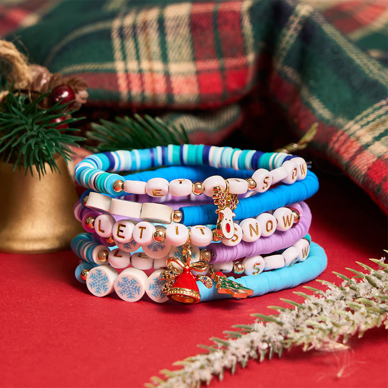 6 pulseras navideñas de copos de nieve con tarjeta de felicitación - image 2