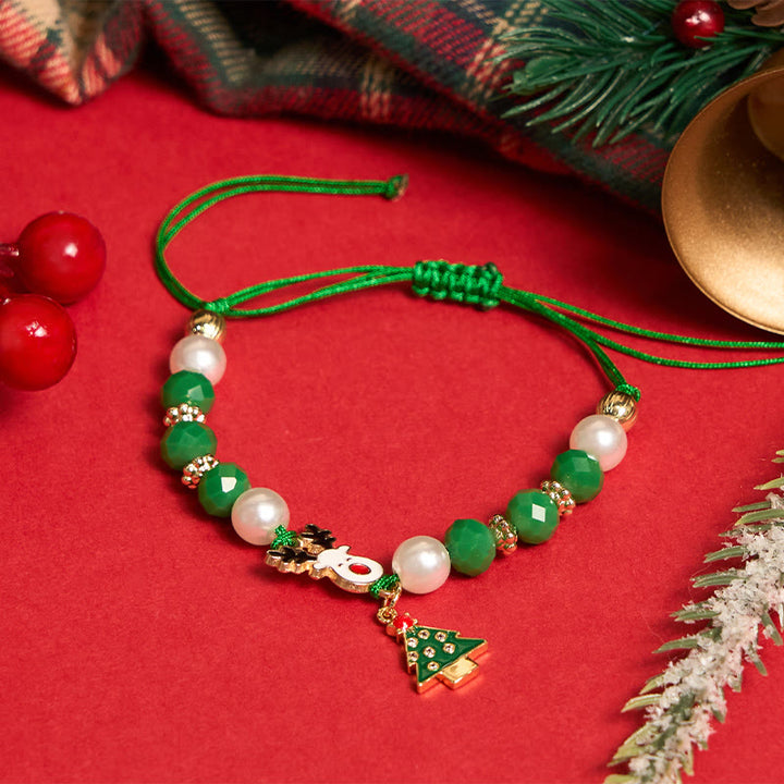 Pulsera navideña de 4 piezas con diseño de Papá Noel y alce. - image 4