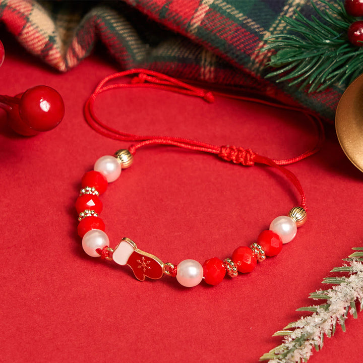 Pulsera navideña de 4 piezas con diseño de Papá Noel y alce. - image 5