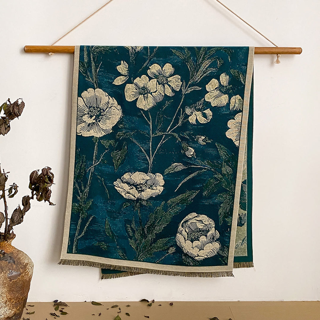 Bufanda tipo chal con flecos y estampado floral para mujer - Estilo #3 - image 3